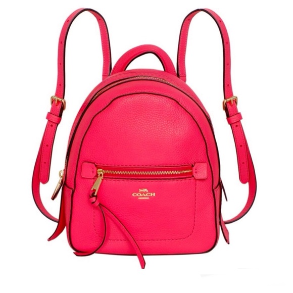 Coach Andi Convertible Leather Backpack Crossbody in Bright Magenta Pink - Picture 2 of 14
